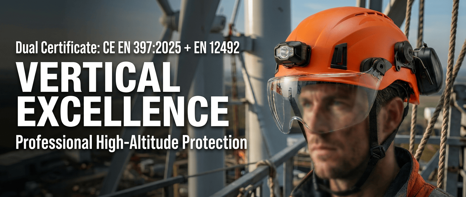 Dual Certified EN 397 & EN 12492 Industrial Safety Helmet | High-Altitude PPE Dual Certified EN 397 & EN 12492 Industrial Safety Helmet | High-Altitude PPE